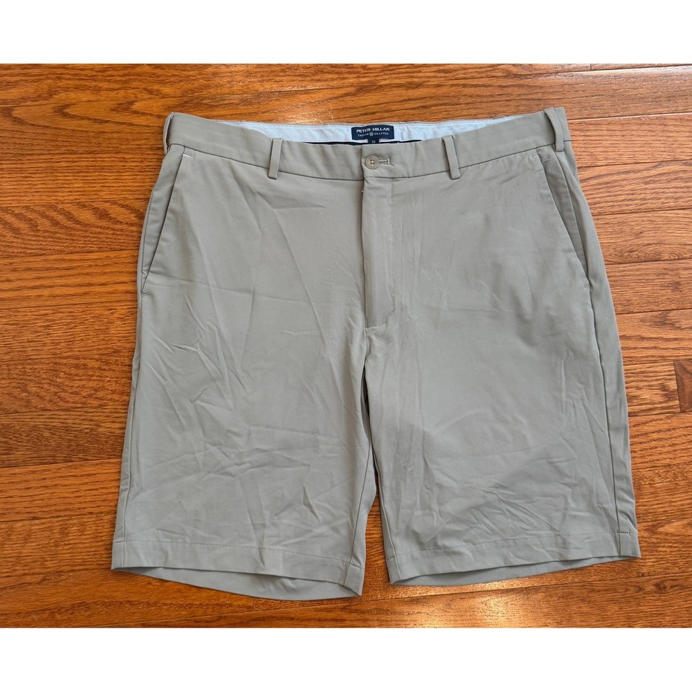 Peter Millar Crown Crafted Stealth Performance Shorts Mens 35 Gray Golf 9"